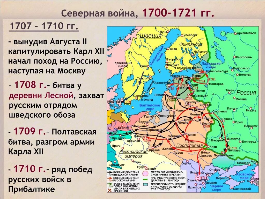 Договор 1700. Сражения Северной войны 1700-1721.