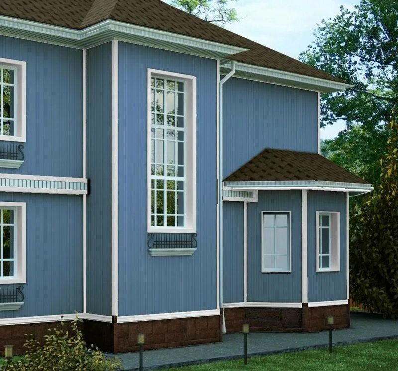 Сайдинг вариформ. Вертикальный сайдинг Альта профиль Quadrohouse. Цвета фасадов домов. Голубой фасад.
