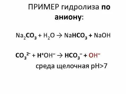 Гидролиз соли na2so3
