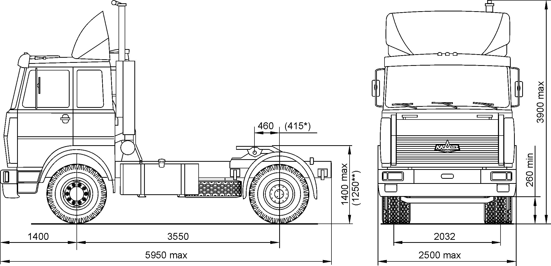 Маз расстояние. Колесная база МАЗ 4370. МАЗ тягач чертеж габаритов. МАЗ тягач чертеж. Чертеж грузовика МАЗ.