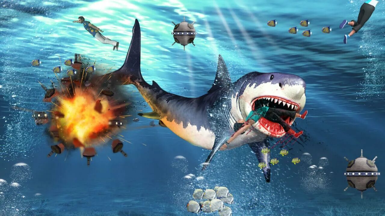 Shark Attack игра. Рыба акула игра утонула.