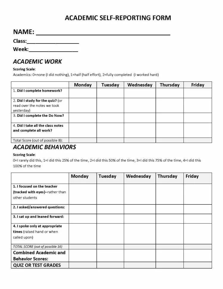 Student’s self-Assessment form. Self Assessment. Evaluation list for pupils. Student evaluation.