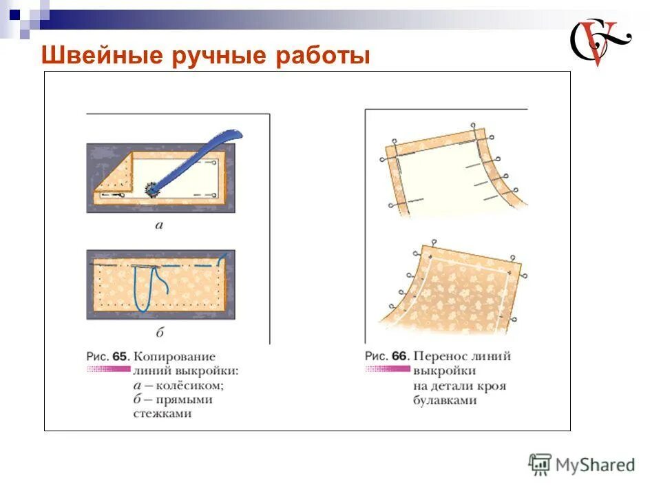 Выполнение ручной швейной операции