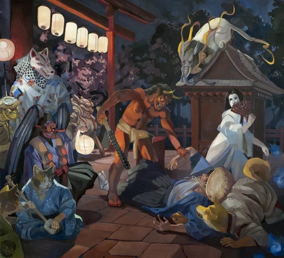 Yokai art night сцены