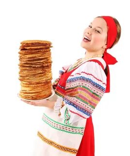 Картинка женщина с блинами