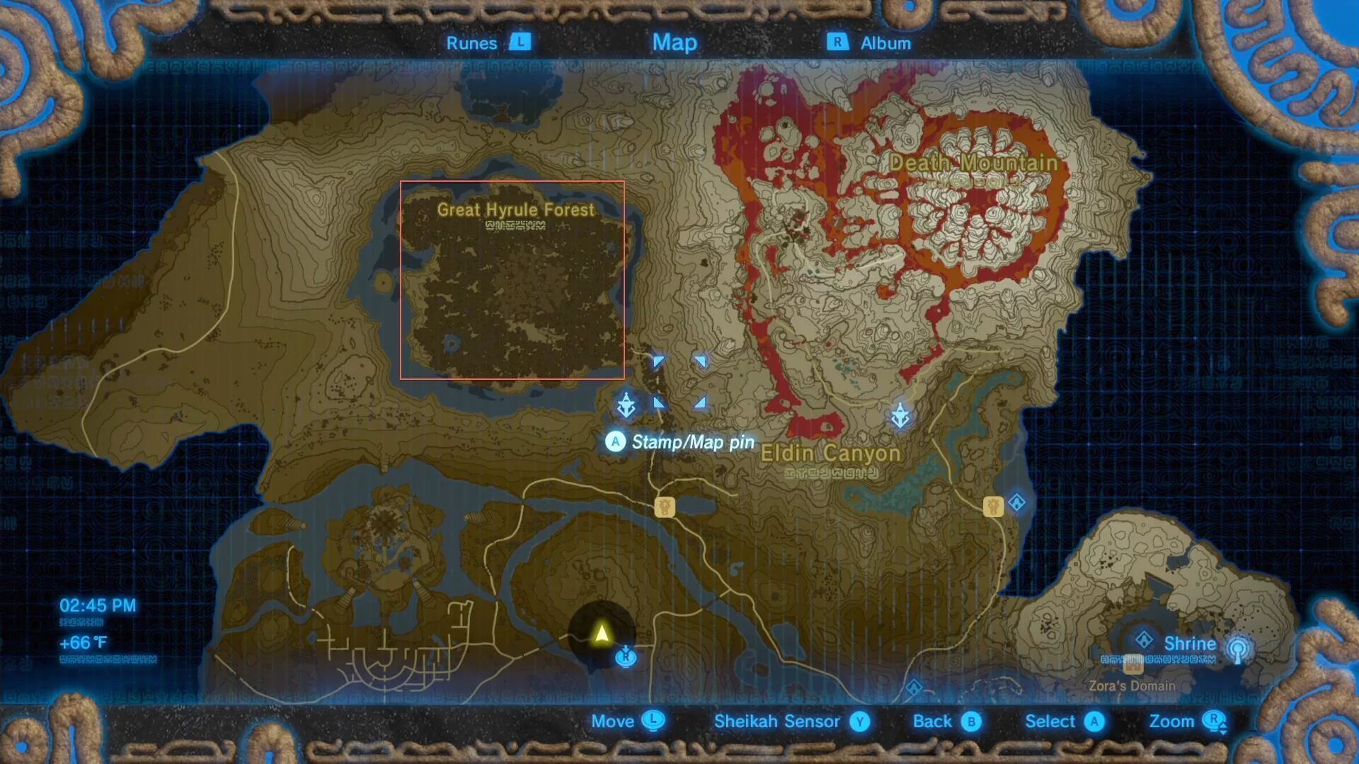 Zelda как попасть. Затерянный лес Зельда на карте. Zelda Breath of the Wild лес Короков на карте. Затерянный лес BOTW. Затерянный лес Breath of the Wild.