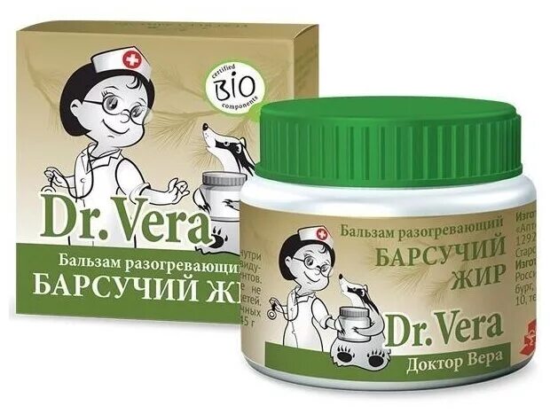 Крем-бальзам Dr. Vera для детей барсучий жир. Крем-бальзам Dr. Vera для детей барсучий жир 45 г.