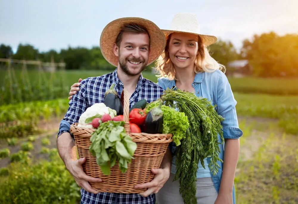 Vegetable family. Фермер. Счастливый фермер. Фермер с овощами. Радостный фермер.