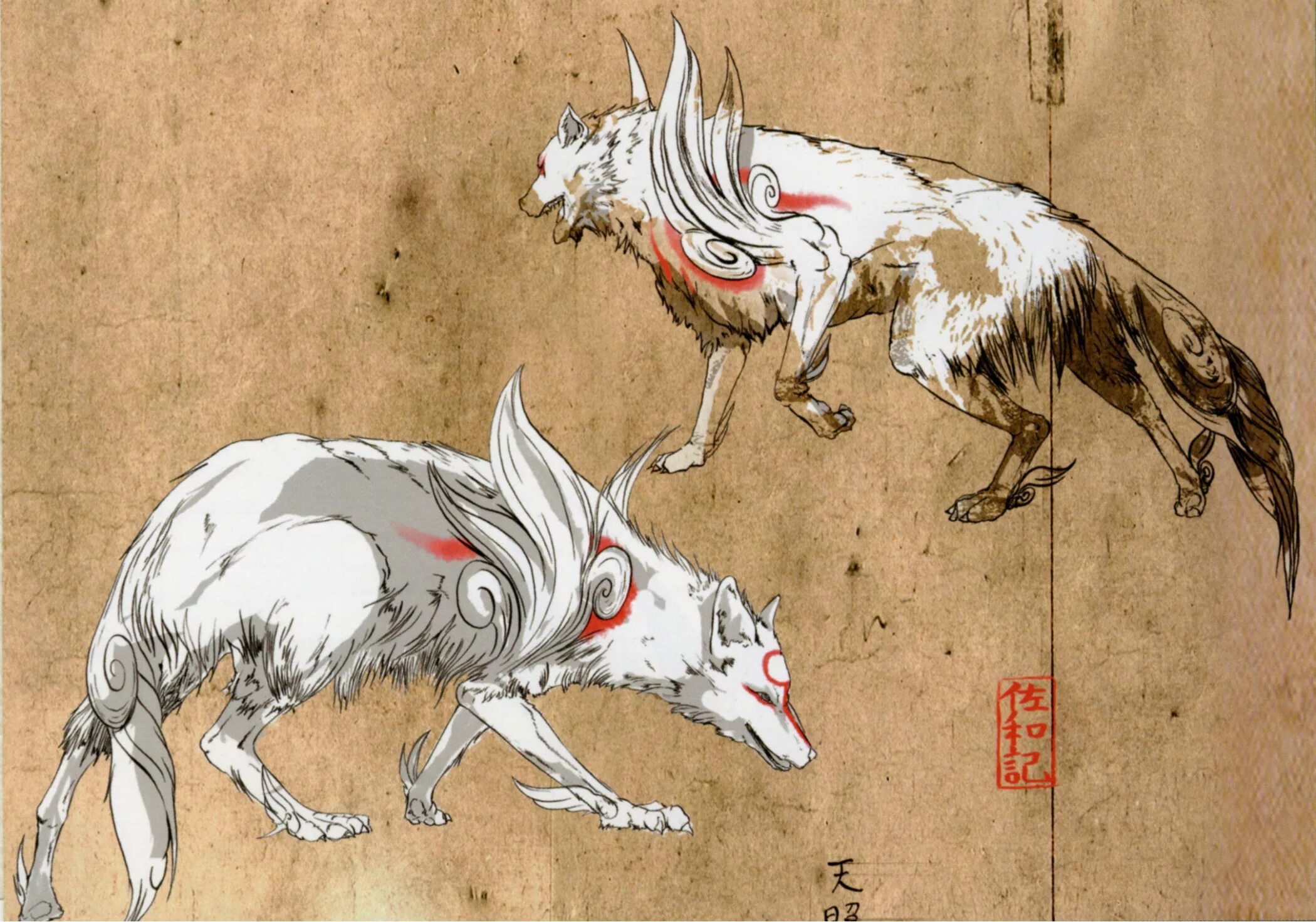 Переведи на китайский волк. Инугами мифология Япония. Amaterasu японская мифология волк. Инугами Ёкай. Оками мифология японская японский волк.