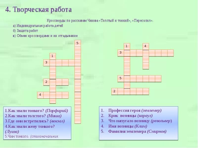 Составить 5 вопросов по произведению. Кроссворды к рассказу тонкий и толстый Чехов. Кроссворд по рассказам Чехова. Кроссворд по рассказу толстый и тонкий. Кроссворд толстый и тонкий.