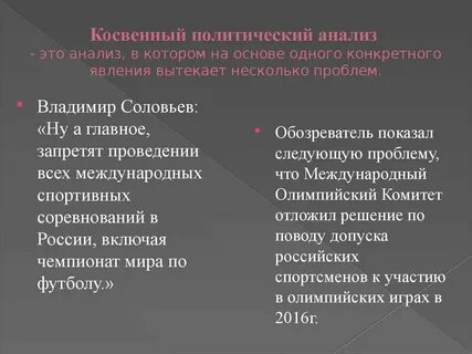 Политический анализ особенности