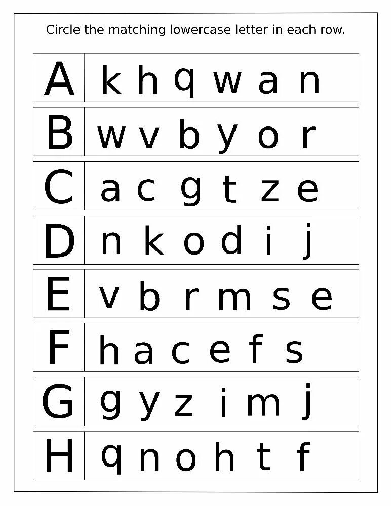 Letters a b c d e f