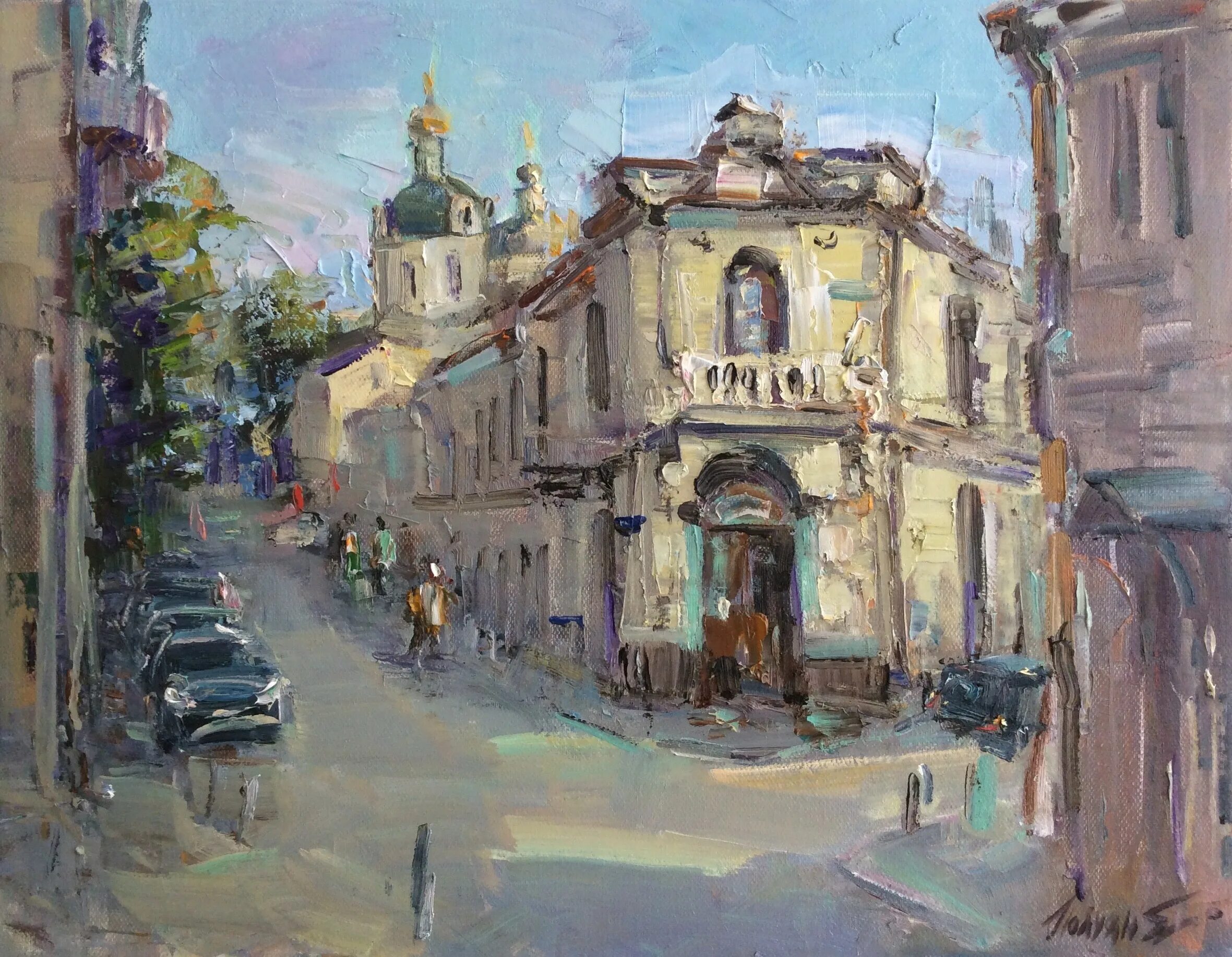 лыщиков переулок. улицы москвы. переулок художников москва. руновский переулок москва картина живопись. художник волков сергей риксович городские пейзажи.