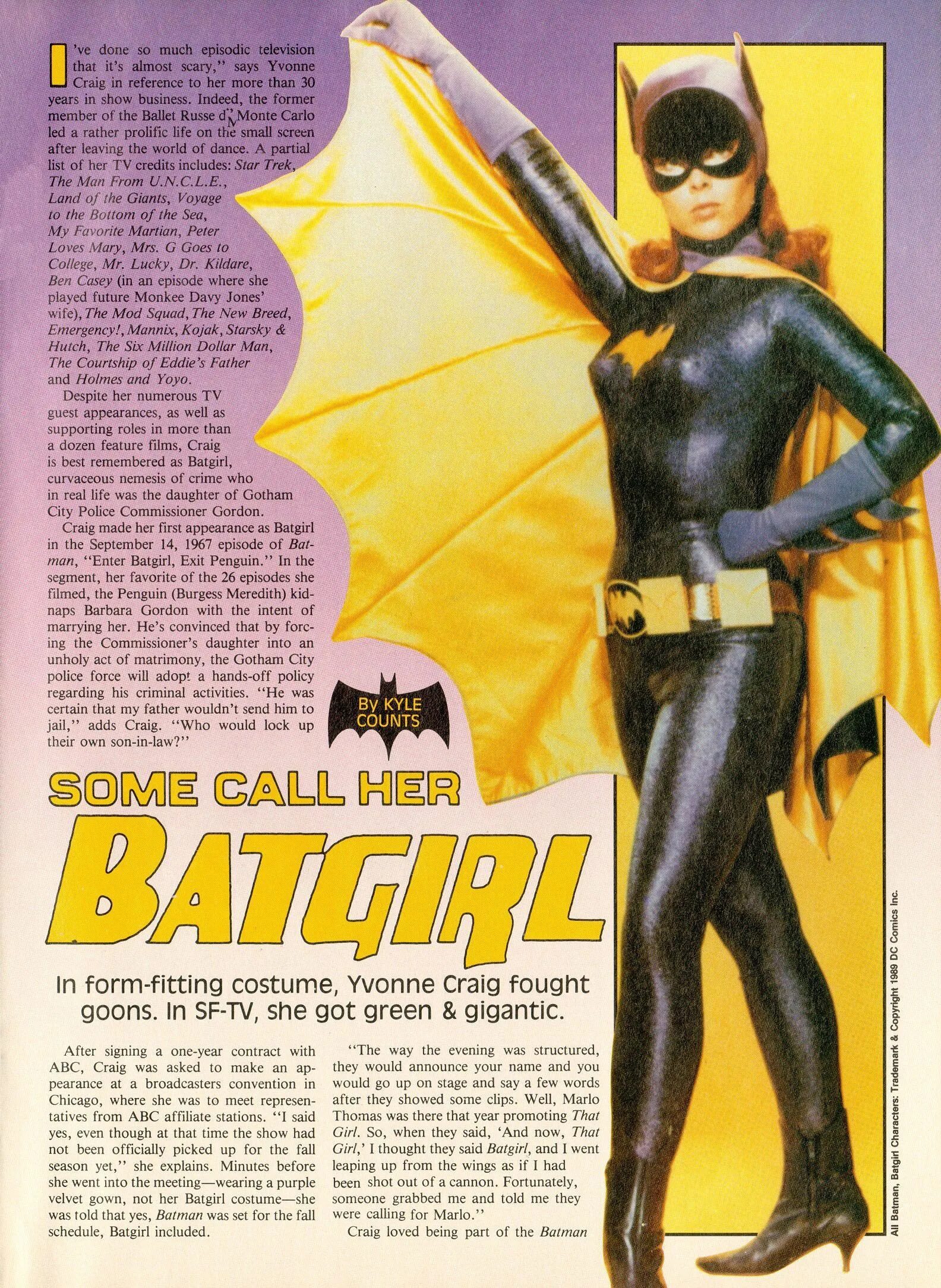 Yvonne Craig Batgirl. Batgirl first appearance.