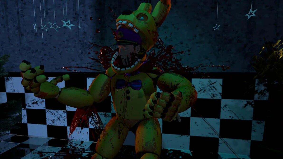 Убитый спрингтрап. Спринг Бонни SFM. FNAF спринг Бонни SFM. Спринг Бонни и СПРИНГТРАП. Смерть Уильяма АФТОНА SFM.