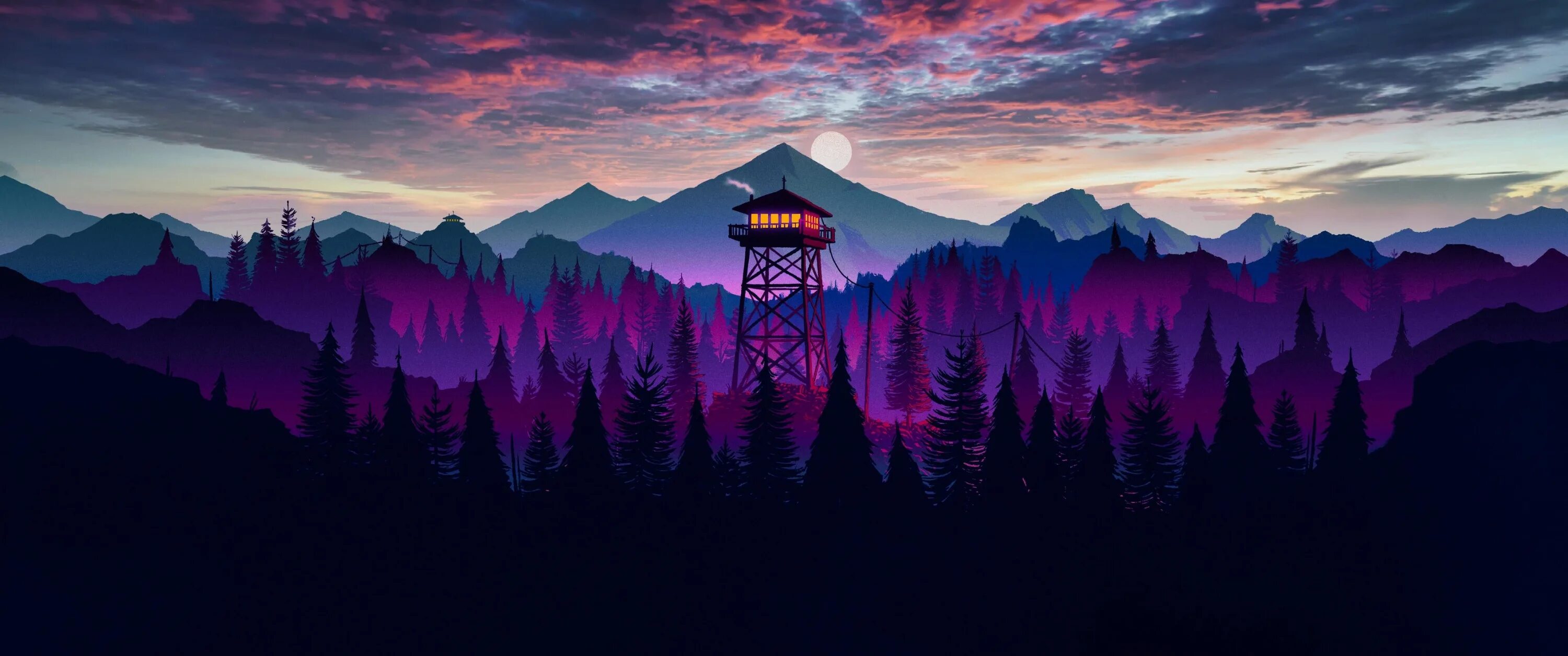 Обои 21 9 ultrawide. Firewatch 3440x1440.