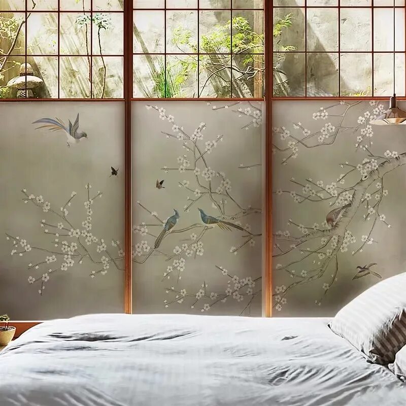 Статические наклейки на окна. Плёнка на окна декоративная. декоративная пленка на дверь. декоративная пленка на окна с птичками. витражная пленка на стекло матовая.