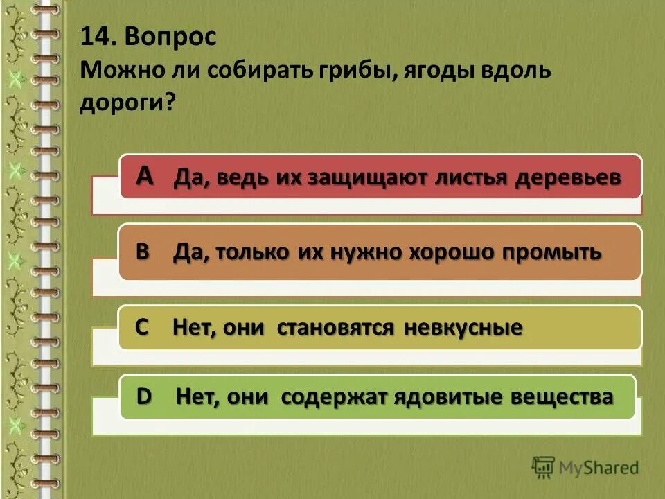 Позвольте вопрос. Викторина по теме листья.