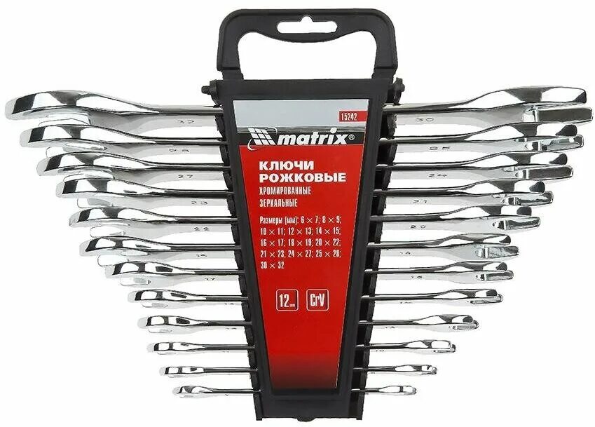 Matrix ключи рожковые. Набор ключей рожк. Набор ключей рожковых matrix master 15242, 12 шт, 6-32 мм, crv 1875846. Набор ключей комбинированных 12шт. Гаечные ключи matrix.