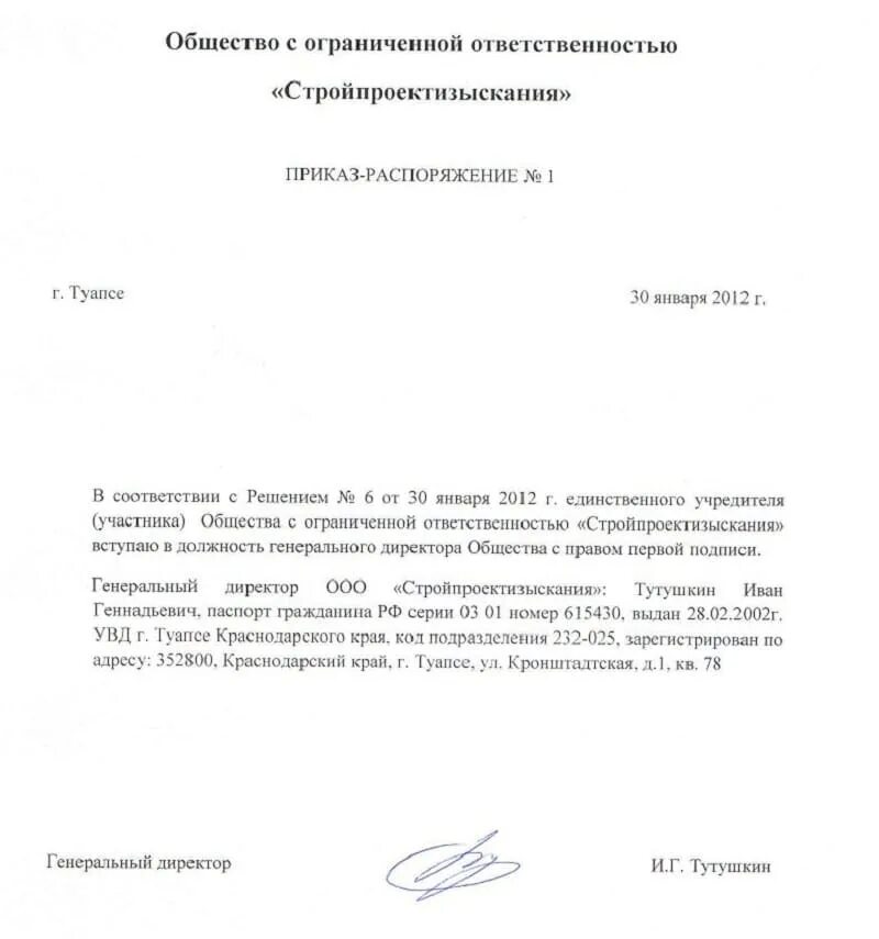 Решение о вступлении в должность. Приказ о назначении директора ооо образец с одним учредителем 2018. пример приказа о назначении директора ооо с одним учредителем. приказ о назначении генерального директора ооо 2025 образец. пример приказа о назначении на должность директора.