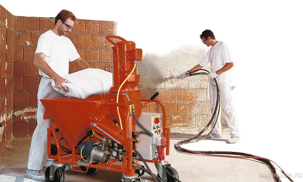 механизированная штукатурка стен кнауф. механизированная штукатурка стен кнауф. машинная штукатурка стен. механизация штукатурных работ. механизированная штукатурка mixplaster.