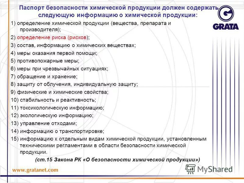 Информация о товарах должна содержать