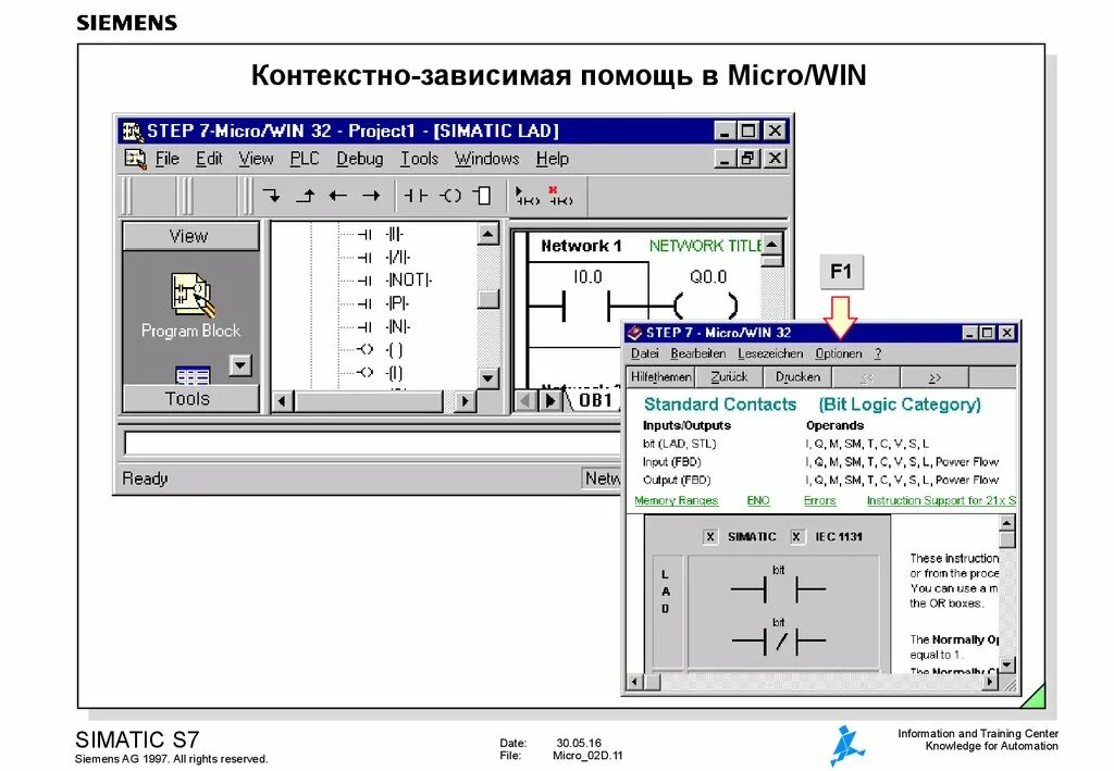 Step 7 Micro/win. Интерфейс программы Step 7-Micro/win. Step 7-Micro/win Smart 2.2. Контекстно-зависимой помощи.