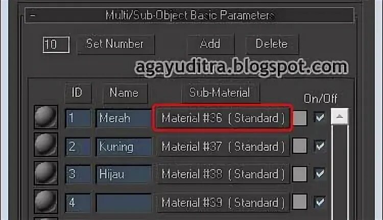 Set parameters