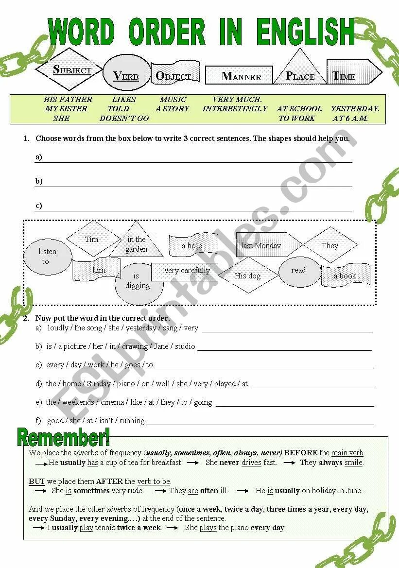 Marked word order. Word order in English. Word order in English Worksheets. English Worksheet Word order. Word order exercises.