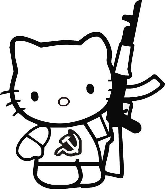 Kitty c. Китти с автоматом. хелло китти с автоматом. hello kitty с автоматом.