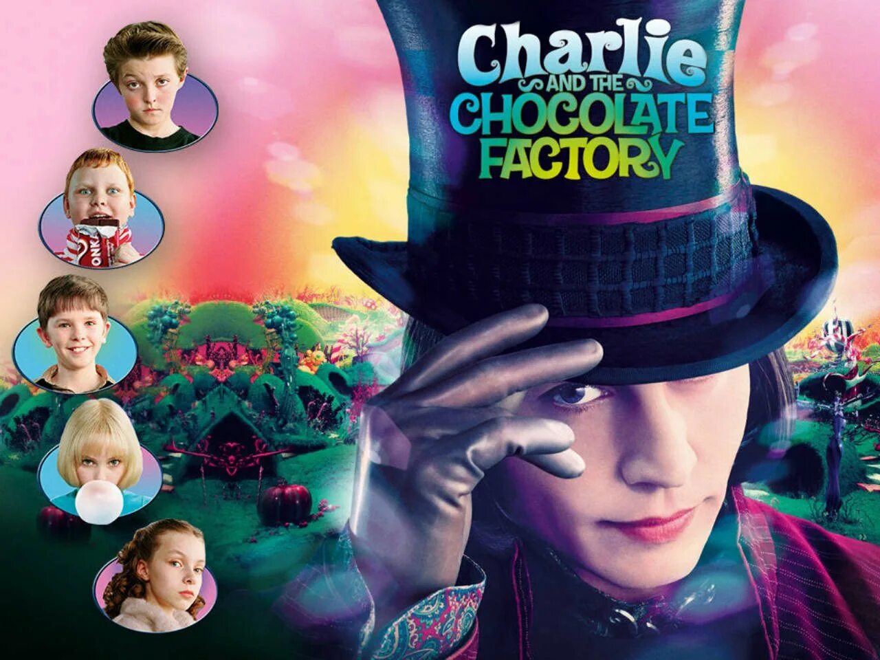 Сколько чарли шоколадная фабрика. Charlie and the Chocolate Factory 2005 poster.