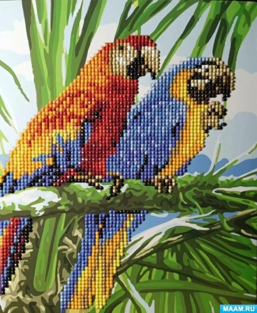 Мозаика попугая. Алмазная мозаика попугай корелла. Алмазная мозаика попугай ара. Алмазная мозаика с попугаем ара. Алмазная мозаика попугаи в джунглях.