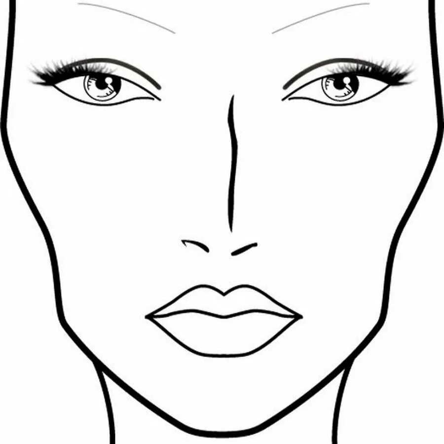 Девушка шаблон для макияжа. Фейс чарты анджелина джоли. фейс чарт елены крыгиной. лицо для макияжа. макет лица.