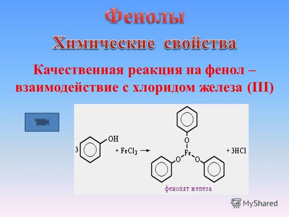 Фенол взаимодействует с метаном