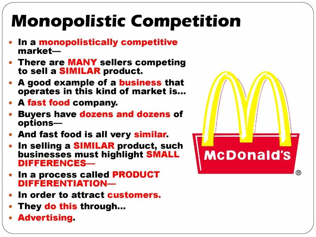 Types of Competition. Monopolistic Competition. Monopolistic Market Competition. Market structure and Competition.