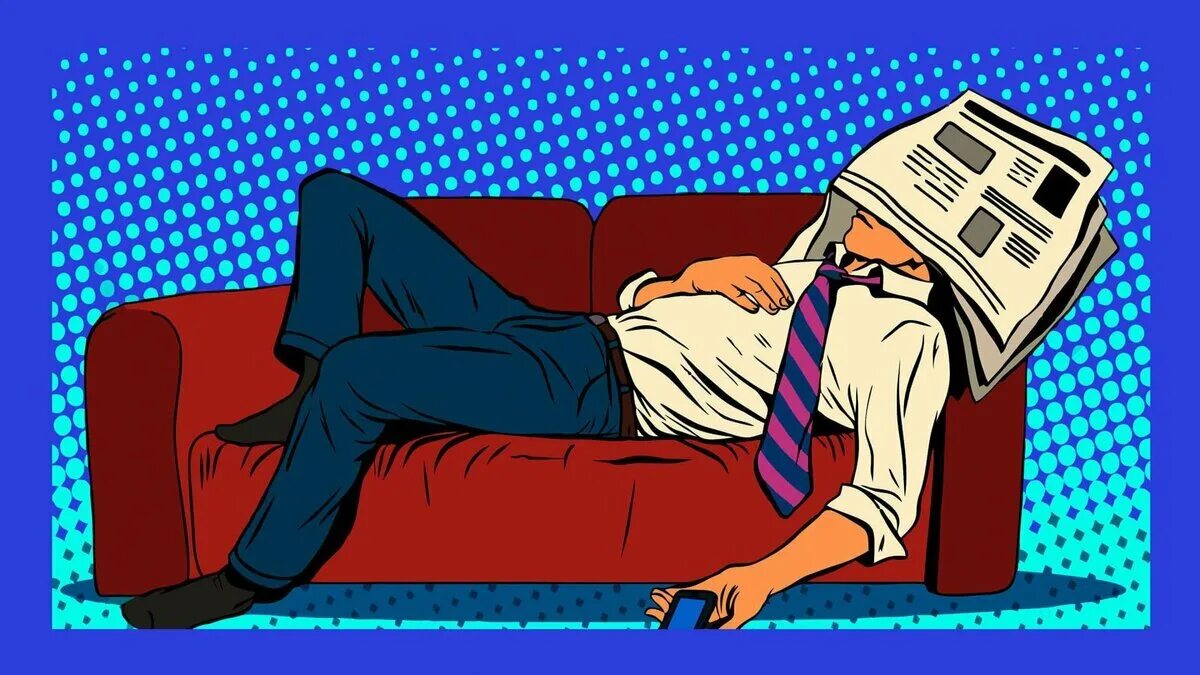 Смешной диван. Человек валяется на диване. День лени. Лень ленивец. Лень раскраска.