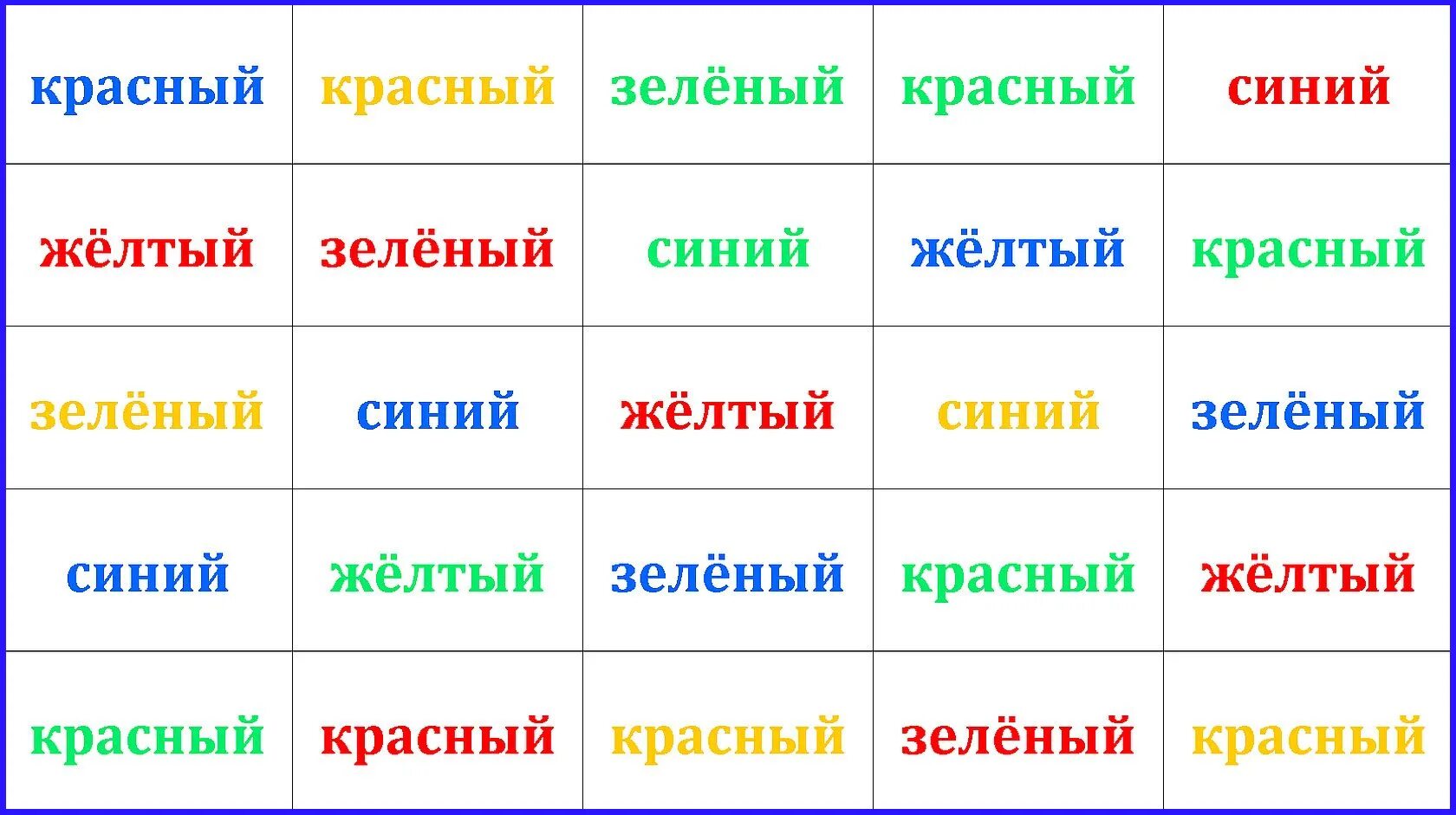 Тест цвет слова. Тест струпа. Таблица струпа. Цветные слова упражнение для мозга. Карточки струп теста.