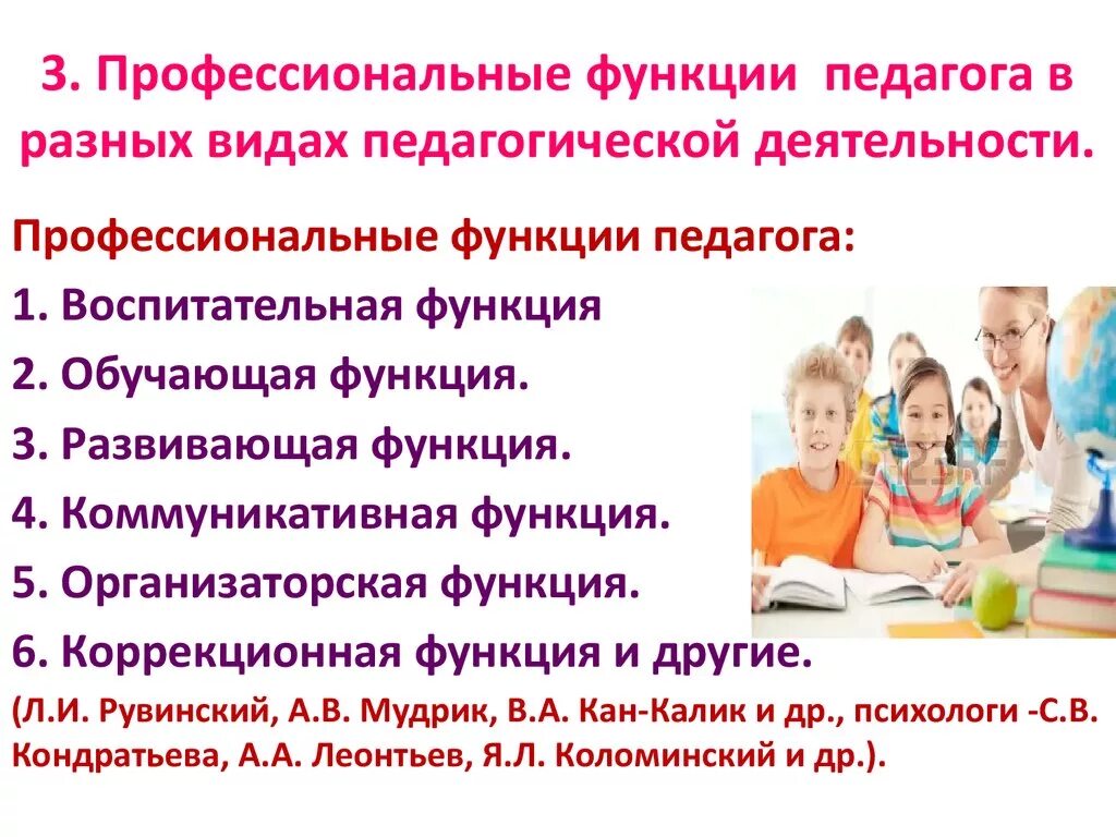 Профессиональная функция учителя