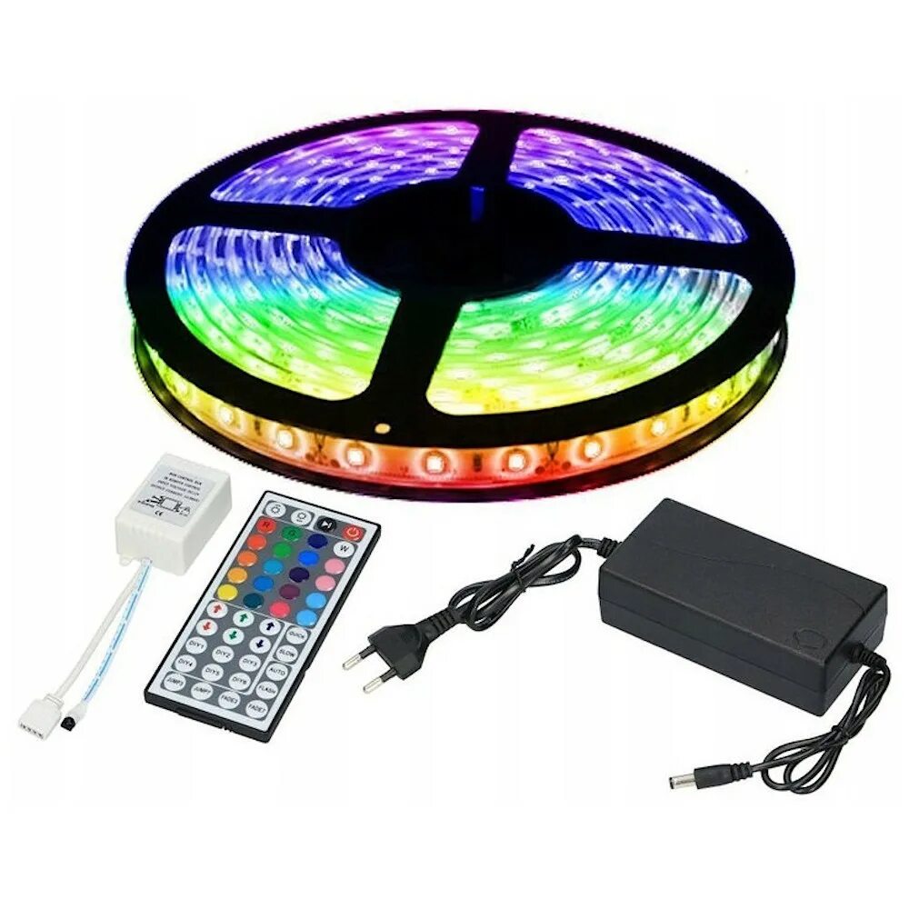 , пульт). , пульт). Светодиодная лента rgb 5050. Smd 5050 rgb. Светодиодная лента rgb с пультом - 10 метров (5+5).