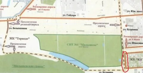Дорога через снт