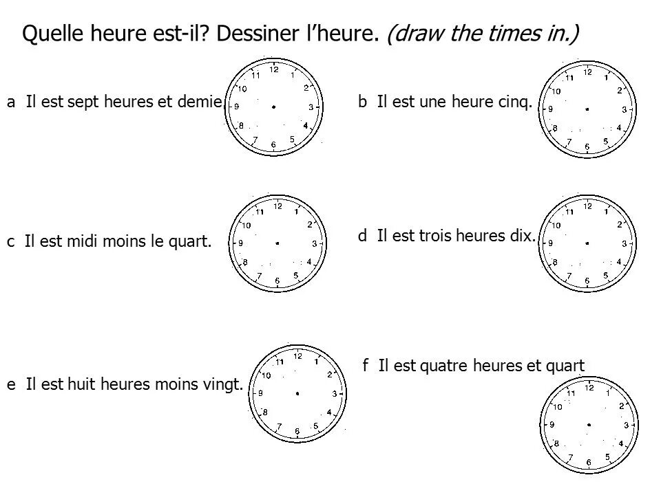 Quelle heure est. Quelle heure est-il упражнения. Часы на французском упражнения. Время на французском языке упражнения. Упражнения по французскому языку часы.