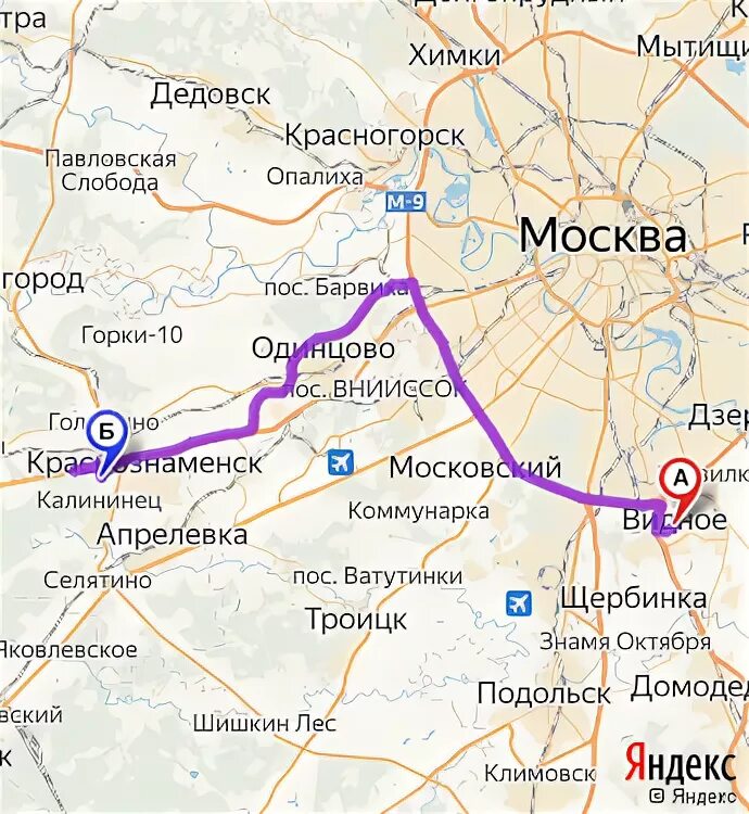 Карта голицыно московской