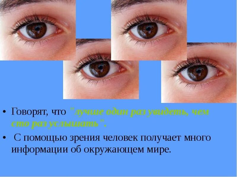 Информация получаемая с помощью зрения