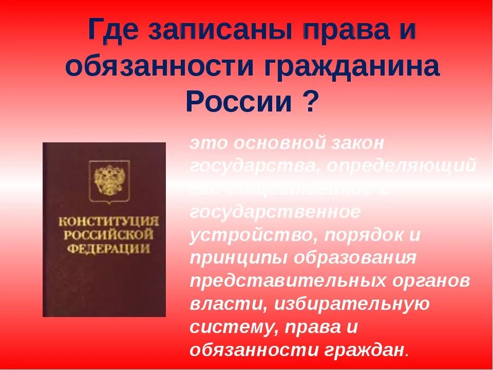 Какие обязанности граждан россии ты знаешь