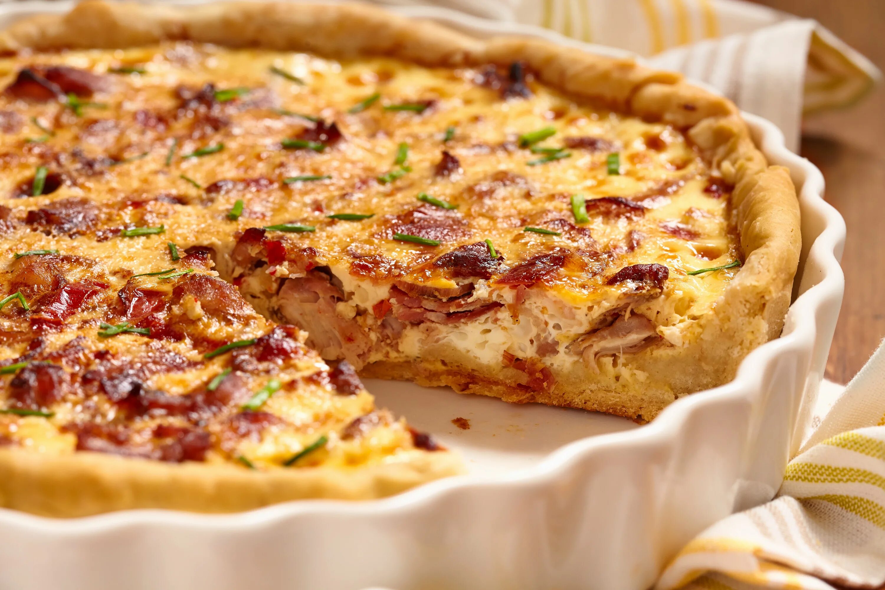 КИШ Лорен. Тарт КИШ Лорен. КИШ Лорен (Quiche Lorraine). КИШ Лорен с курицей.