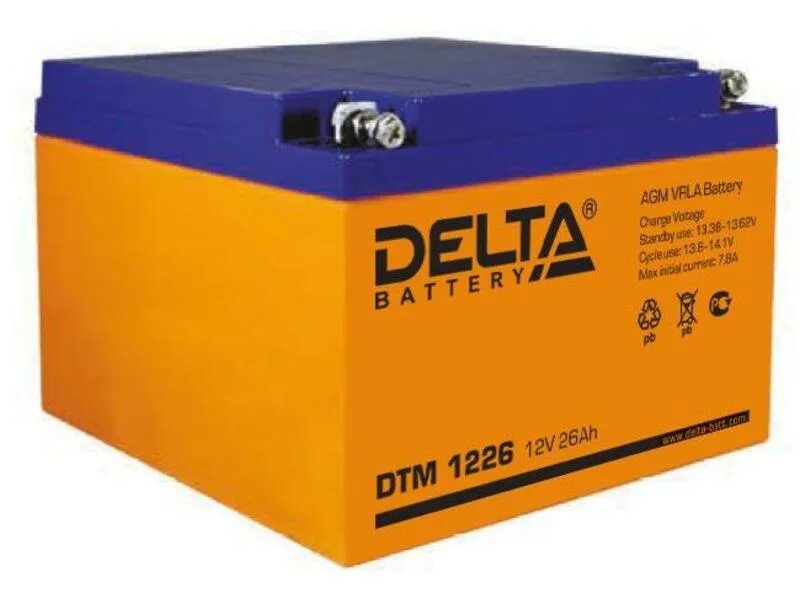 Аккумулятор agm delta. Аккумуляторная батарея 12в 26ач dtm 1226. батарея delta dtm 1226. delta battery dtm 1226 26 а·ч. delta dtm 1226 (12в/26 а·ч).
