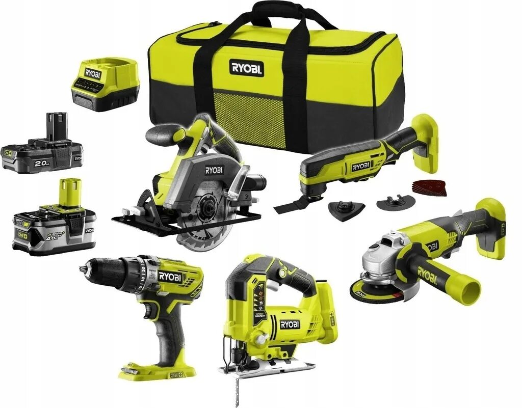 Набор аккумуляторного инструмента Ryobi r18ck9. Набор электроинструмента Ryobi r18ck9-252s. Набор инструмента Ryobi one+ r18ck9-252s 5133003576. Ryobi 18в набор rb18l25. Эл инструмент магазины