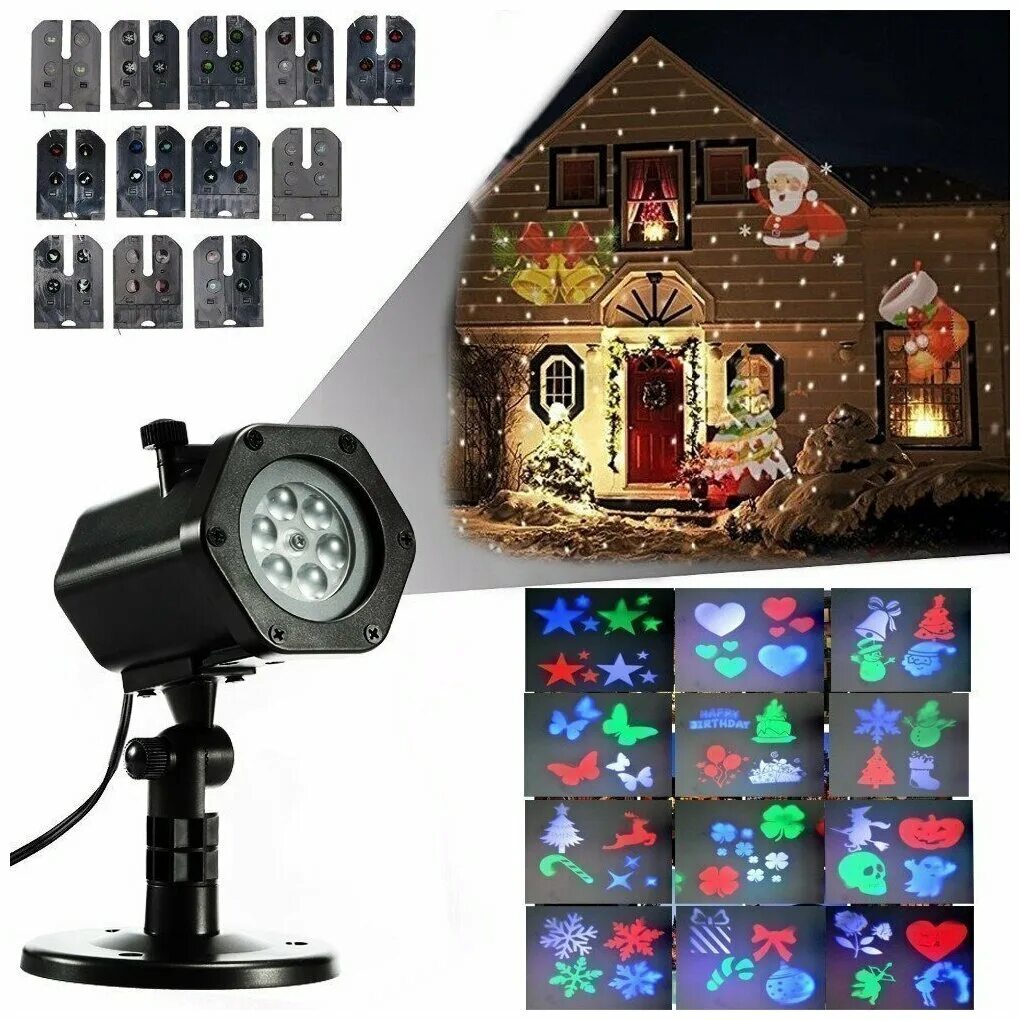 проектор led, 12 сменных слайдов. лазерный проектор led mini laser stage lighting с пультом ду. Led light проектор. Tiktok led lamp. световой прибор led mine light hw led064.