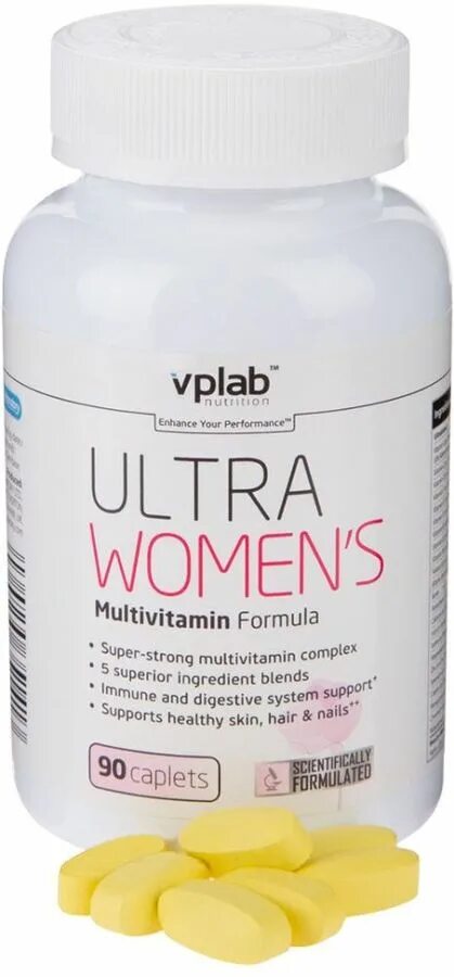 VP Laboratory Ultra women's Multivitamin Formula, 180 капс. Витаминно-минеральный комплекс VP Laboratory "Ultra women's Multivitamin Formula", 180 капсул. Минерально-витаминный комплекс VPLAB Ultra women's (180 каплет), нейтральный. Комплекс для женщин ultrawomens VP Lab (180 капсул).