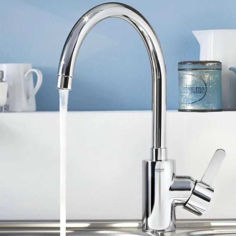 Смеситель кухонный высокий. Grohe BAUEDGE 31367000. Смеситель для мойки Grohe Eurosmart Cosmopolitan 32843002. Grohe BAULOOP 31368000. Смеситель для кухни Grohe Eurosmart Cosmopolitan 31481001.